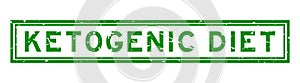 Grunge green ketogenic diet word square rubber stamp on white background