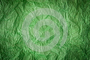 Grunge green paper texture. Crumpled old dirty cardboard distressed and industrial background design