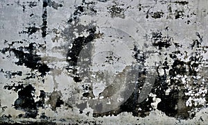 Grunge grey and black color peal wall texture of concrete floor background for creation abstract.