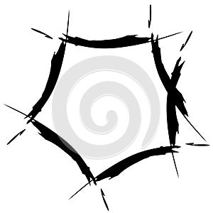Grunge, grungy geometric circle element, Edgy, roughy borders
