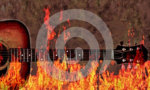 Grunge Guitar and Flames