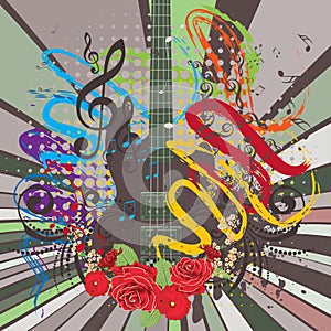Grunge Guitar Illustration