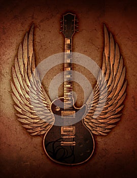 Grunge Guitar with Wings