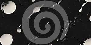 Grunge halftone overlay with bold dots and dynamic patterns on a dark background