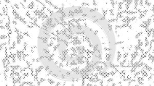 Grunge halftone texture. Comic pixelated spots. Dirty white and black canvas. Dotted wallpaper. Vector