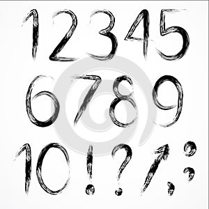 Grunge hand drawn numbers