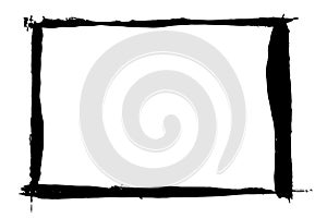 Grunge hand drawn paint brush stripe. Vector black ink brush stroke. Paint background high detail. Dirty design element, box, fram