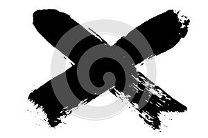 Grunge hand drawn paint brush stripe. Vector black ink brush stroke. Paint background high detail. Dirty design element, box, fram