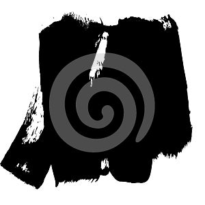 Grunge hand drawn paint brush stripe. Vector black ink brush stroke. Paint background high detail. Dirty design element, box, fram