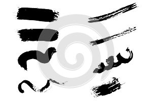 Grunge hand drawn paint brush stripe. Vector black ink brush stroke. Paint background high detail. Dirty design element, box, fram