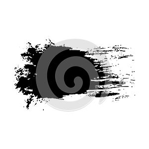 Grunge hand drawn paint brush. Vector black ink brush stroke