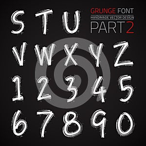 Grunge Hand Made Vector Font