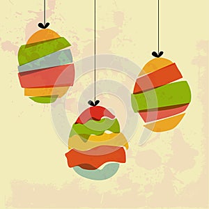 Grunge hanging Easter eggs