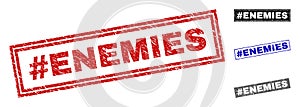 Grunge Hashtag ENEMIES Textured Rectangle Watermarks