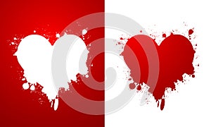 Grunge hearts poster