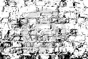 A grunge heavy texture, damaged old brick wall. Vector background illustration.