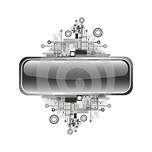 Grunge & hi-tech vector banner or button.