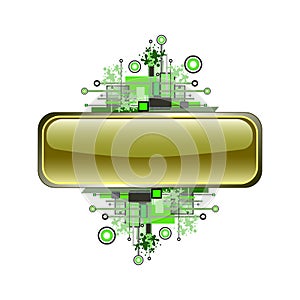 Grunge & hi-tech vector banner or button.