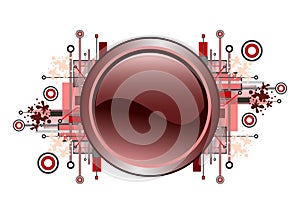 Grunge & hi-tech vector button.