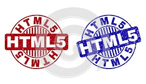 Grunge HTML5 Textured Round Stamps