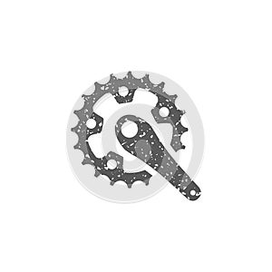 Grunge icon - Bicycle crank set