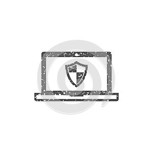 Grunge icon - Laptops antivirus