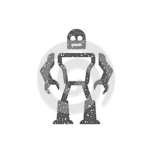 Grunge icon - Toy robot