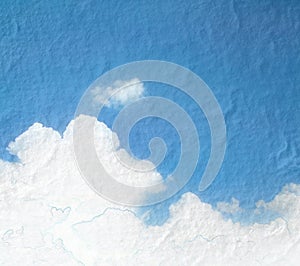 Grunge image of blue sky with clouds and colorful.Colorful balloons banner background.