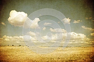 Grunge image of a field