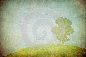 Grunge image of a tree over grunge background