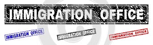 Grunge IMMIGRATION OFFICE Textured Rectangle Stamp Seals