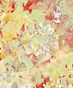 Grunge Impressionist Flower Abstract on Paper