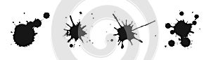 Grunge ink splash and splatter illustration. Vector isolated brush spatter