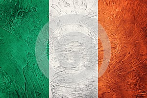 Grunge Ireland flag. Irish flag with grunge texture.