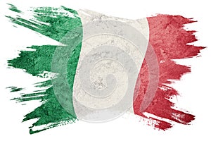 Grunge Italy flag. Italian flag with grunge texture. Brush stroke.