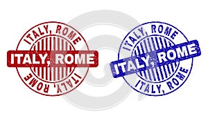 Grunge ITALY, ROME Scratched Round Stamp Seals