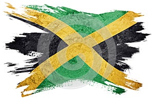 Grunge Jamaica flag. Jamaica flag with grunge texture. Brush stroke.