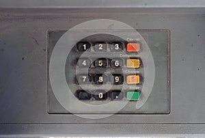 Grunge keypad of abandoned ATM