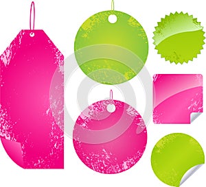 Grunge labels and stickers set