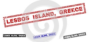 Grunge LESBOS ISLAND, GREECE Textured Rectangle Watermarks