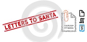Grunge Letters to Santa Line Seal with Mosaic Attach Document Icon