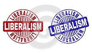 Grunge LIBERALISM Scratched Round Stamps