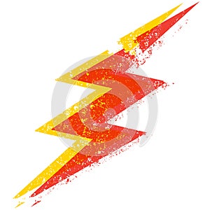 Grunge lightning bolt