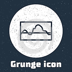 Grunge line Music wave equalizer icon isolated on grey background. Sound wave. Audio digital equalizer technology