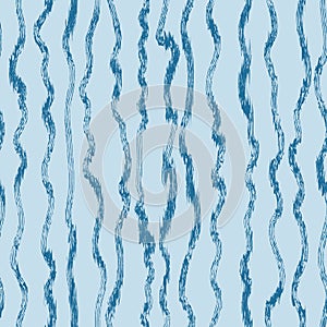 Grunge lines endless background. Abstract wave seamless pattern. Distorted backdrops with sea, rivers or water texture. Wavy beach
