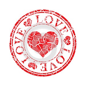Grunge love stamp
