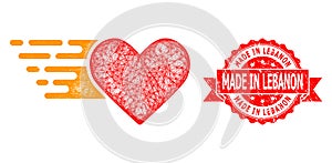 Grunge Made in Lebanon Seal and Net Love Heart Icon