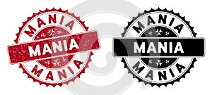 Grunge Mania Rounded Red Stamp Seal
