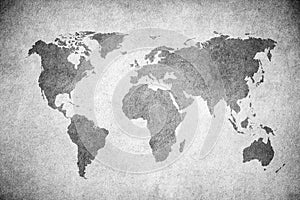 Grunge map of the world