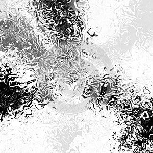 Grunge Marble frosted glass ink art crystals in black and white colors background